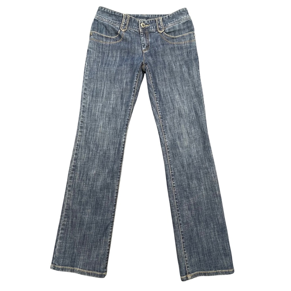 Michael Kors Blue Bootcut Flap Pocket Denim Jeans Womens 4